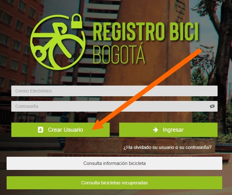 formulario de registro de bicicletas en bogotá