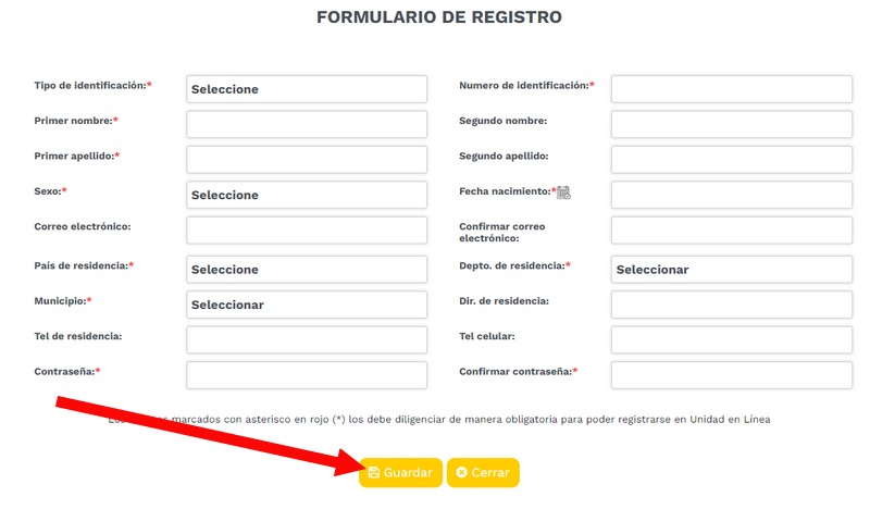formulario registro RUV